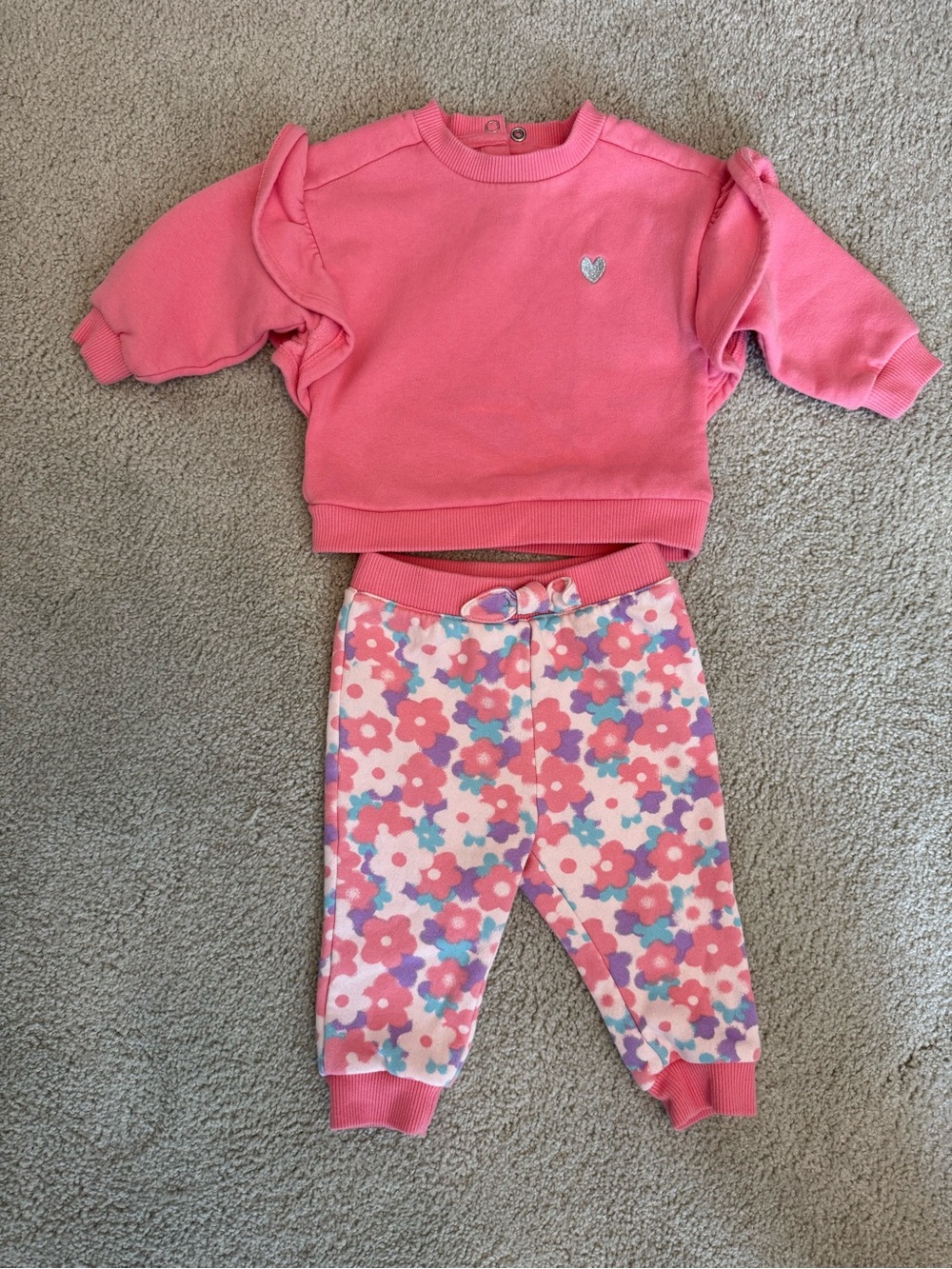 Tucker + Tate Pink Baby Sweatshirt and joggers